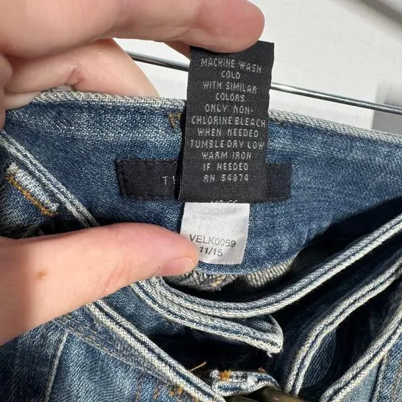 The Limited Y2K Micro Mini Denim Skirt Women 0 Blue Preppy Bratz Minimal 90s - Picture 8 of 9